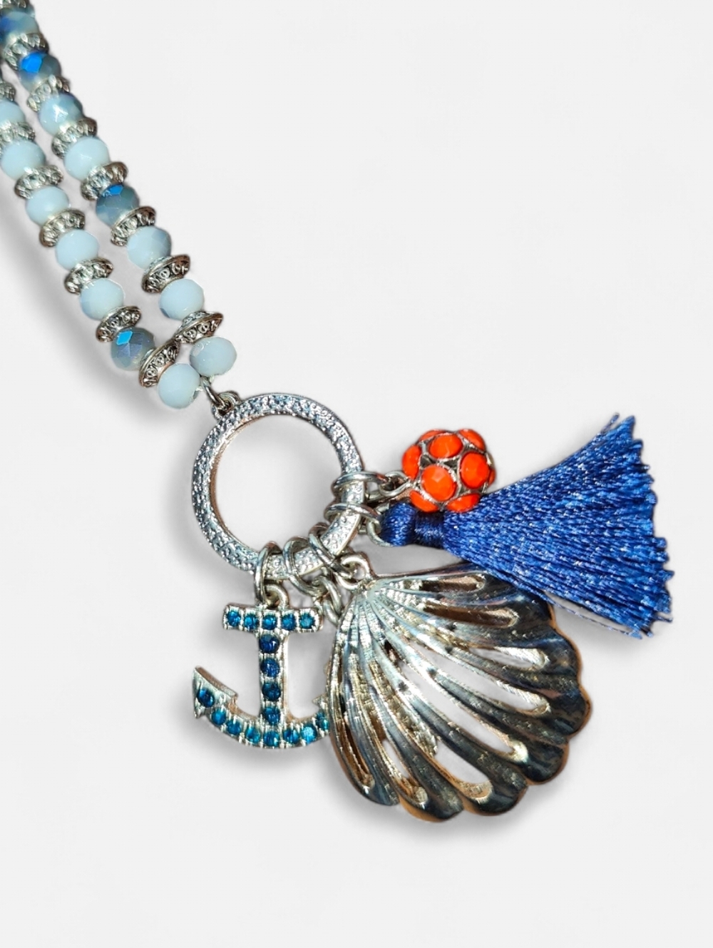 Women's 18" Silver-tone Nautical Themed Charm Necklace